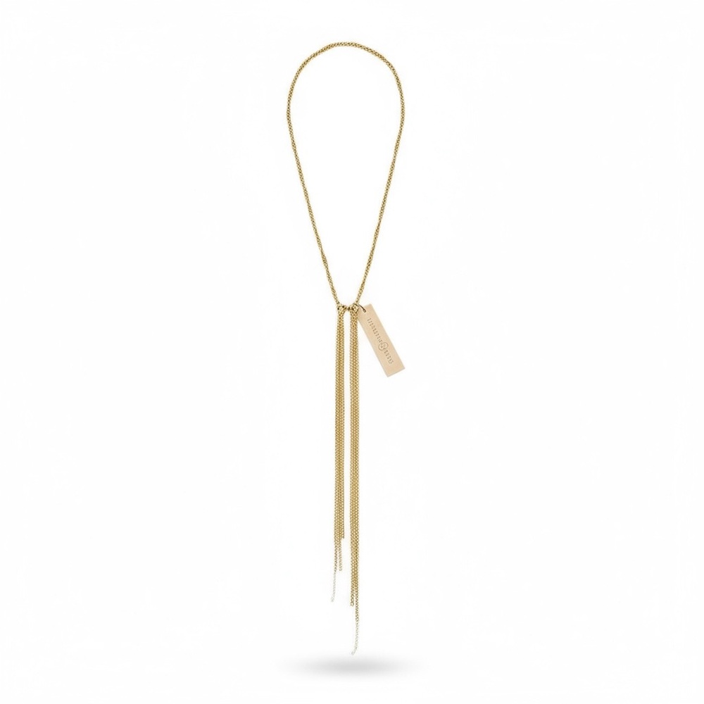 Treasure & Bond Olive Green and Gold Tassel Necklace NWT
